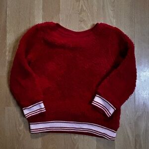 Garanimals Red Fuzzy Sweater with Striped Cuffs